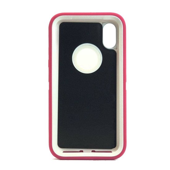 Defender Case w/ Clip For iPhone X (pink)