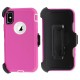 Defender Case w/ Clip For iPhone X (pink+white)