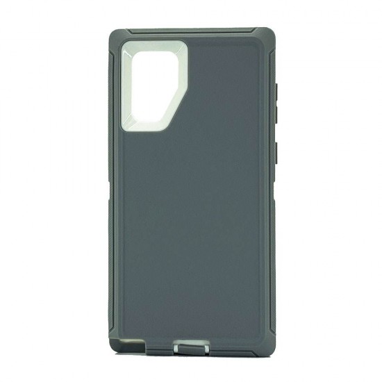 Defender Case w/ Clip For Samsung  Note 10 Plus (grey+white)