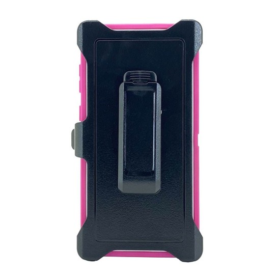 Defender Case w/ Clip For Samsung  Note 10 (pink+white)