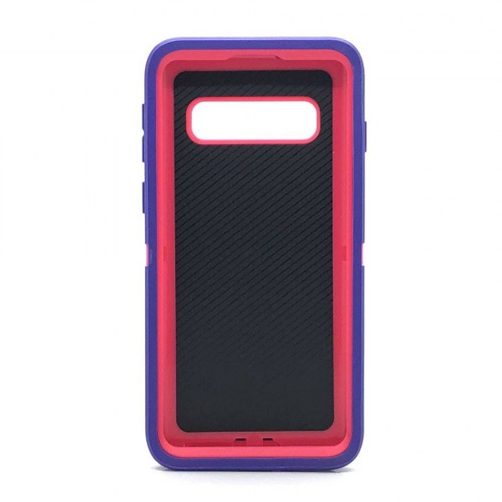 Defender Case w/ Clip For Samsung  S10 (purple+pink)