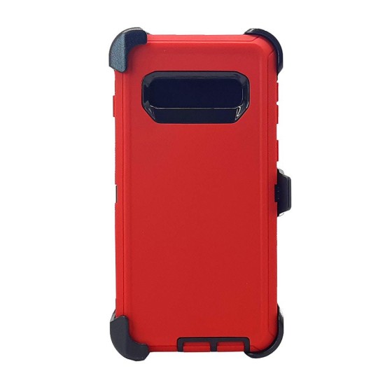 Defender Case w/ Clip For Samsung  S10 (red)