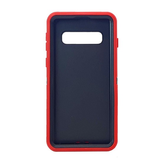 Defender Case w/ Clip For Samsung  S10 Plus (red)