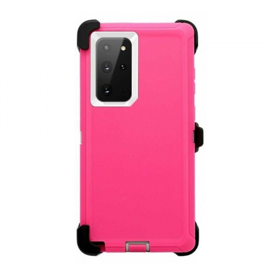 Defender Case w/ Clip For Samsung  S20 Ultra (pink+white)