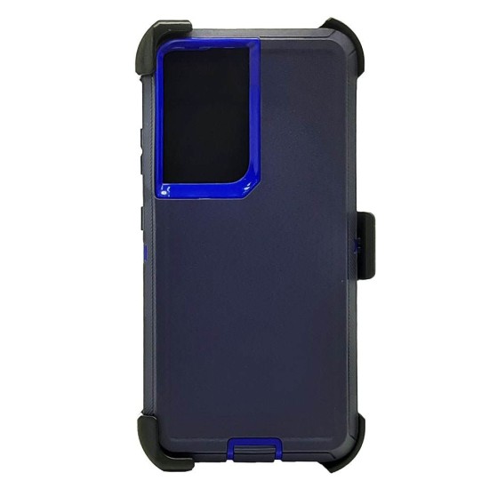 Defender Case w/ Clip For Samsung  S21 Ultra (blue)