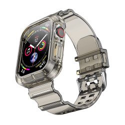 Clear Soft TPU Strap Band for iWatch 1/2/3 42mm (smoke)