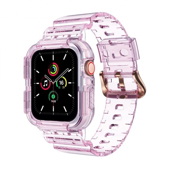 Clear Soft TPU Strap Band for iWatch 4/5/6 40mm (purple) Clear Soft TPU Strap Band for iWatch 4/5/6 40mm (purple)