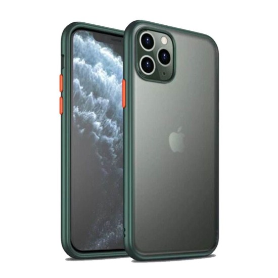 Heavy Duty Matte Clear Case for iPhone 11 Pro Max (green)