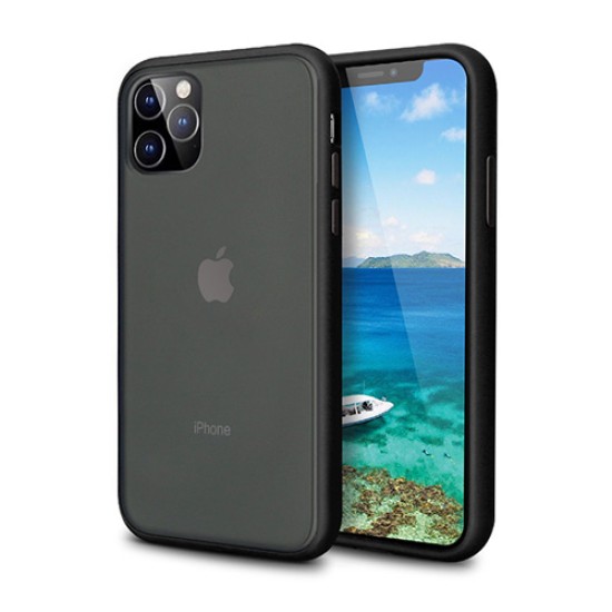 Heavy Duty Matte Clear Case for iPhone 12 Mini (black)