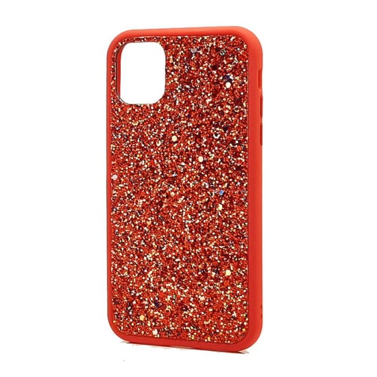 Heavy Duty TPU Glitter Case For iPhone 12 / 12 Pro (red)