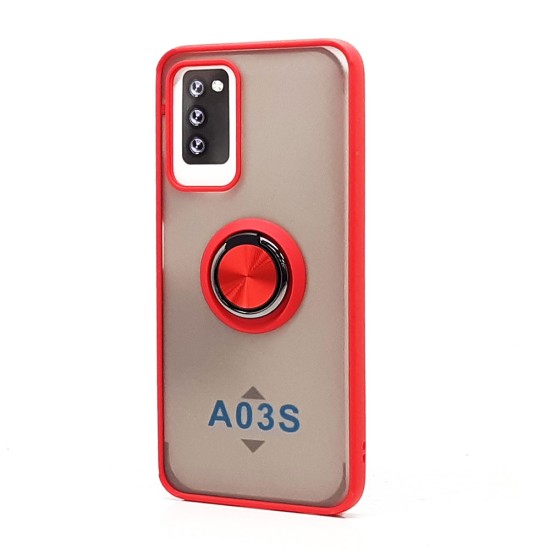 TPU Case w/ Magnetic Ring for Samsung A03S US version (red)