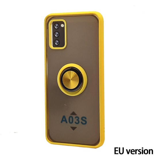 TPU Case w/ Magnetic Ring for Samsung A03S EU version (yellow)