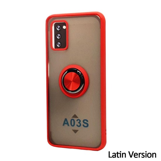 TPU Case w/ Magnetic Ring for Samsung A03S Latin version (red)