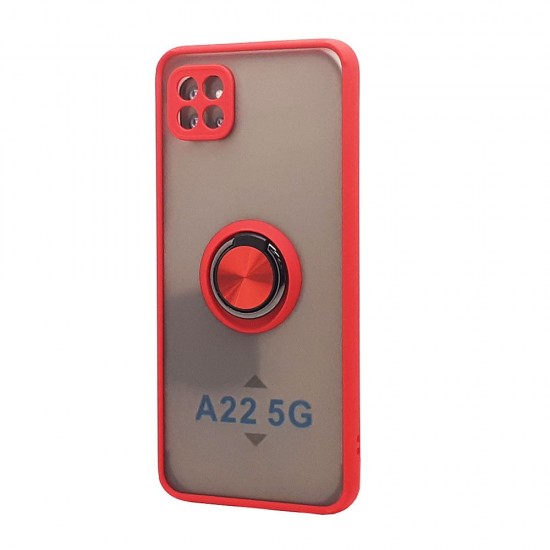 TPU Case w/ Magnetic Ring for Samsung A22 5G (red)