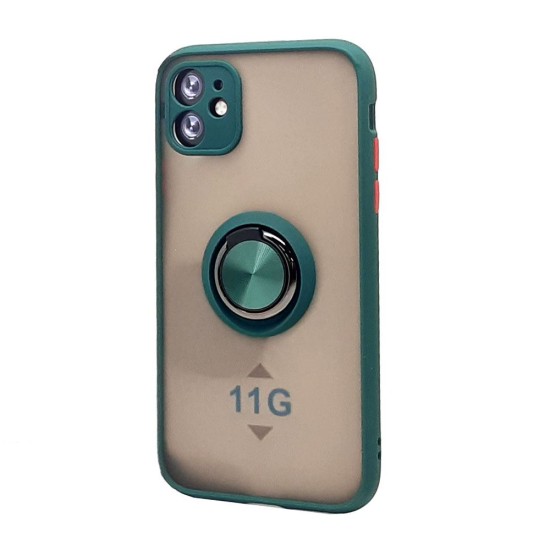 TPU Case w/ Magnetic Ring for iPhone 11 (green)