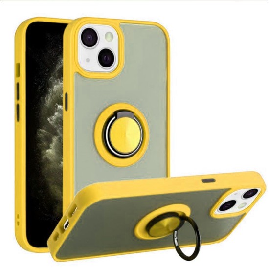 TPU Case w/ Magnetic Ring for iPhone 13 (yellow)