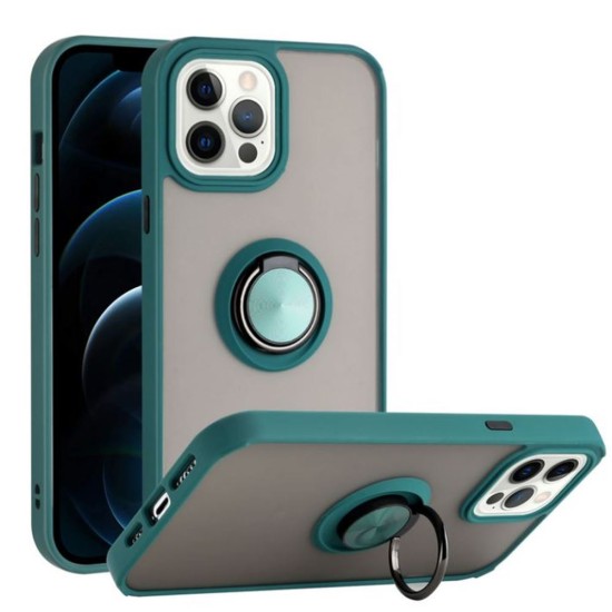 TPU Case w/ Magnetic Ring for iPhone 15 Pro Max (green)