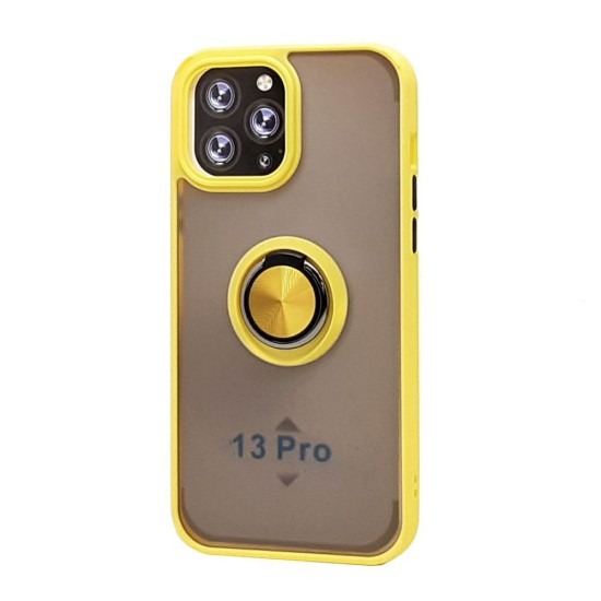 TPU Case w/ Magnetic Ring for iPhone 13 Pro (yellow)