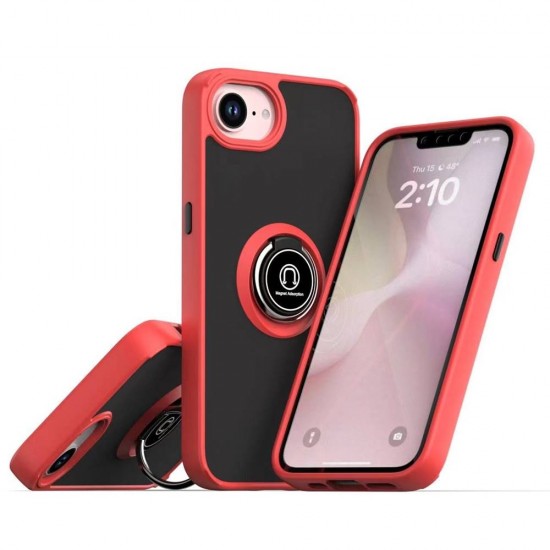 TPU Case w/ Magnetic Ring for iPhone 16E / SE4 (red) TPU Case w/ Magnetic Ring for iPhone 16E / SE4 (red)