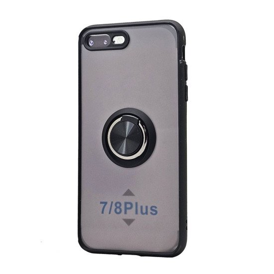 TPU Case w/ Magnetic Ring for iPhone 7 Plus / 8 Plus (black)