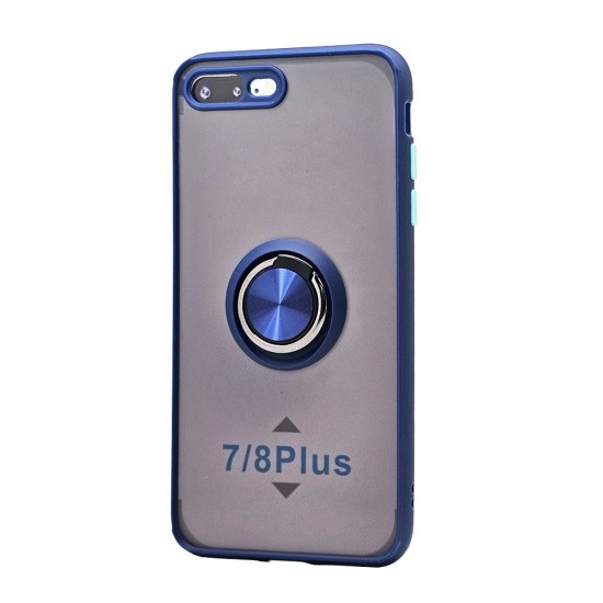 TPU Case w/ Magnetic Ring for iPhone 7+/8+ (blue)