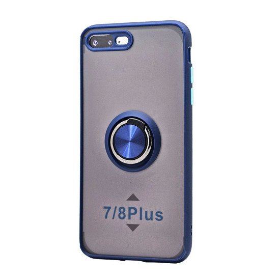 TPU Case w/ Magnetic Ring for iPhone 7 Plus / 8 Plus (blue)