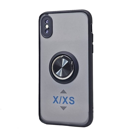 TPU Case w/ Magnetic Ring for iPhone X /XS (black)