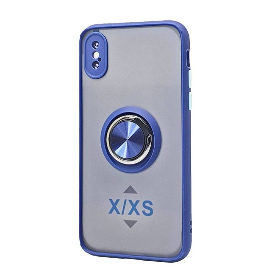 TPU Case w/ Magnetic Ring for iPhone X /XS (blue)