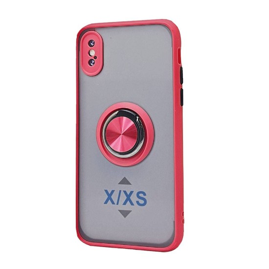 TPU Case w/ Magnetic Ring for iPhone X /XS (red)