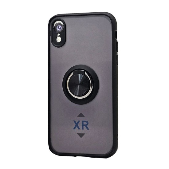 TPU Case w/ Magnetic Ring for iPhone XR (black)