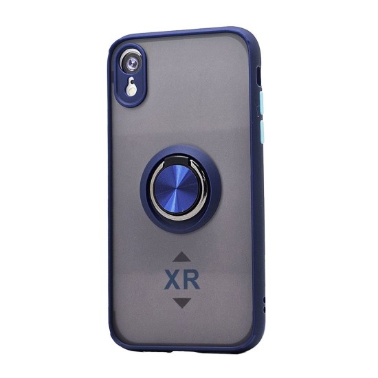 TPU Case w/ Magnetic Ring for iPhone XR (blue) TPU Case w/ Magnetic Ring for iPhone XR (blue)