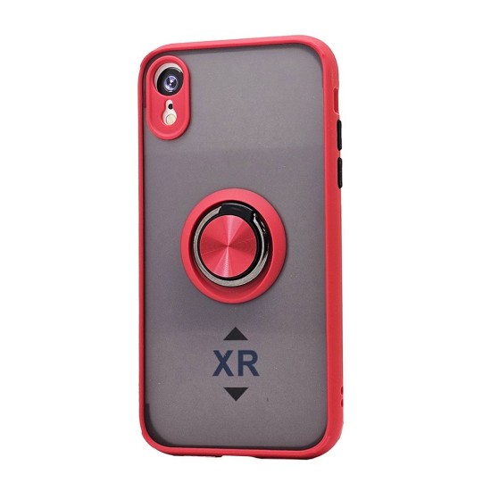 TPU Case w/ Magnetic Ring for iPhone XR (red)