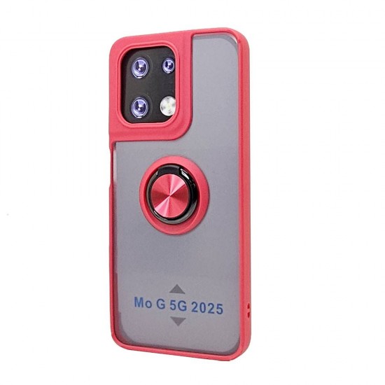 TPU Case w/ Magnetic Ring for Moto G 5G 2025 (red) TPU Case w/ Magnetic Ring for Moto G 5G 2025 (red)
