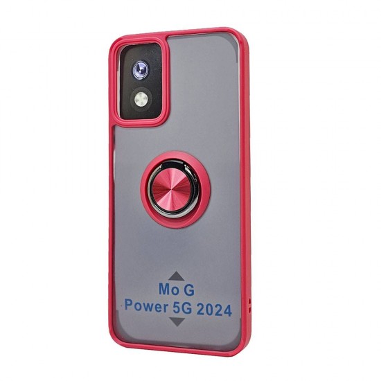TPU Case w/ Magnetic Ring for Moto G Power 2024 (red)