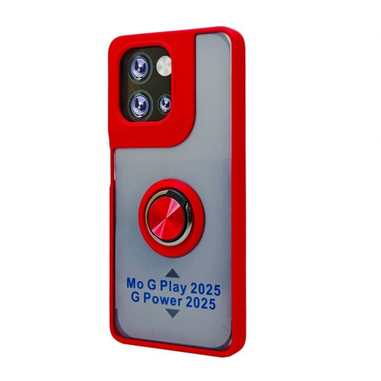 TPU Case w/ Magnetic Ring for Moto G Power / G Play 2025 (red)
