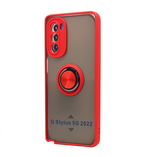 TPU Case w/ Magnetic Ring for Moto G Stylus 5G 2022 (red)
