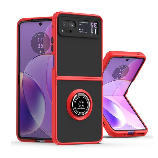 TPU Case w/ Magnetic Ring for Moto Razr 2023 (red)