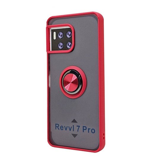 TPU Case w/ Magnetic Ring for Revvl 7 5G Pro (red)