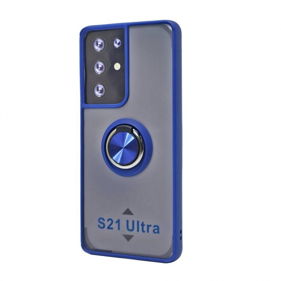 TPU Case w/ Magnetic Ring for Samsung S21 Ultra (blue) TPU Case w/ Magnetic Ring for Samsung S21 Ultra (blue)