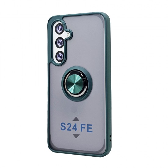 TPU Case w/ Magnetic Ring for Samsung S24 FE (green) TPU Case w/ Magnetic Ring for Samsung S24 FE (green)