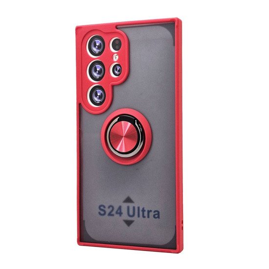 TPU Case w/ Magnetic Ring for Samsung S24 Ultra (red) TPU Case w/ Magnetic Ring for Samsung S24 Ultra (red)