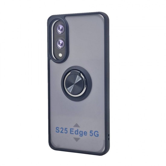 TPU Case w/ Magnetic Ring for Samsung S25 Edge (black) TPU Case w/ Magnetic Ring for Samsung S25 Edge (black)