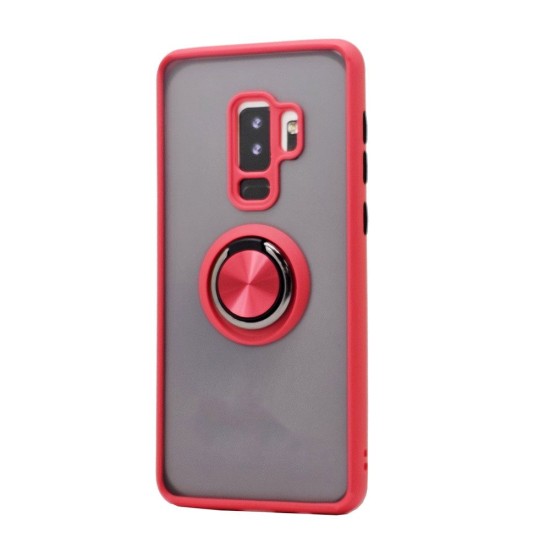 TPU Case w/ Magnetic Ring for Samsung S9 (red)