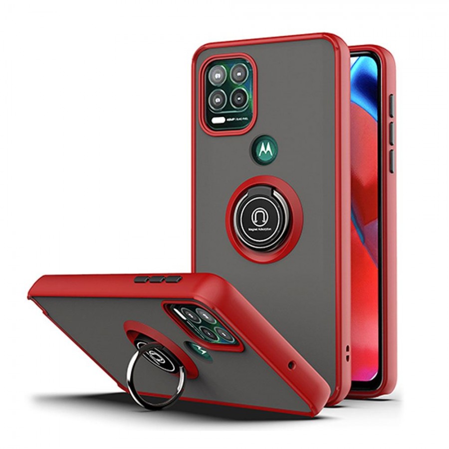 TPU Case w/ Ring for Moto G Stylus 5G 2021 (red) Wholesale