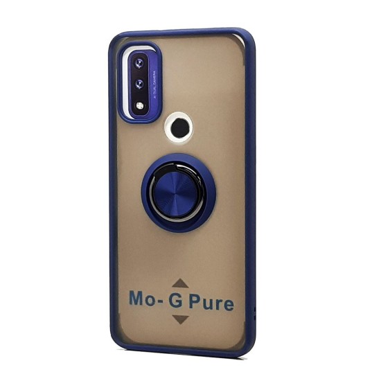 TPU Case w/ Magnetic Ring for Moto G Pure (blue)