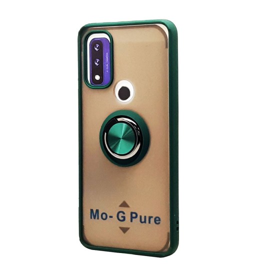 TPU Case w/ Magnetic Ring for Moto G Pure (green)
