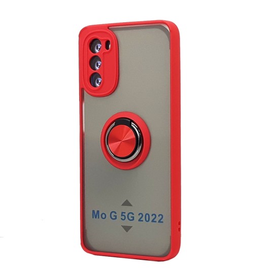 TPU Case w/ Magnetic Ring for Moto G 5G 2022 (red)