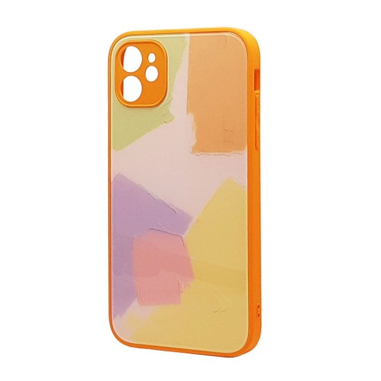Glass TPU Design Case for iPhone 13 (orange)
