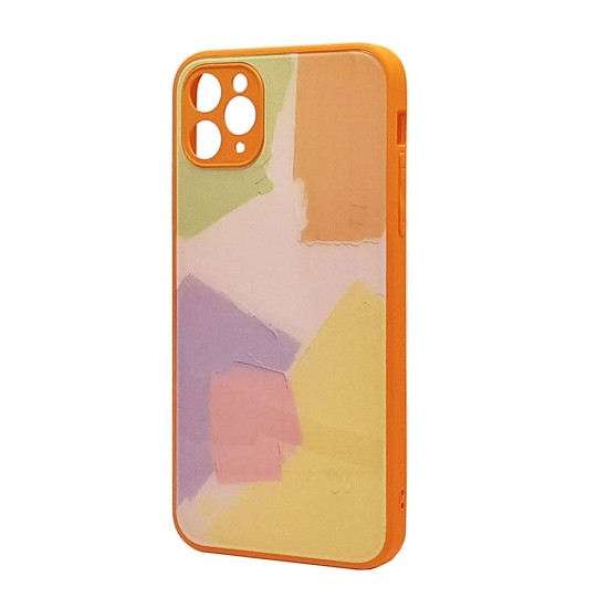 Glass TPU Design Case for iPhone 11 Pro Max (orange)