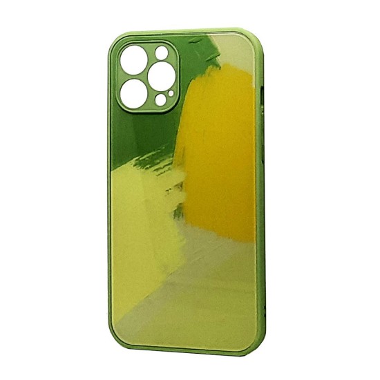 Glass TPU Design Case for iPhone 12 Pro Max (green)
